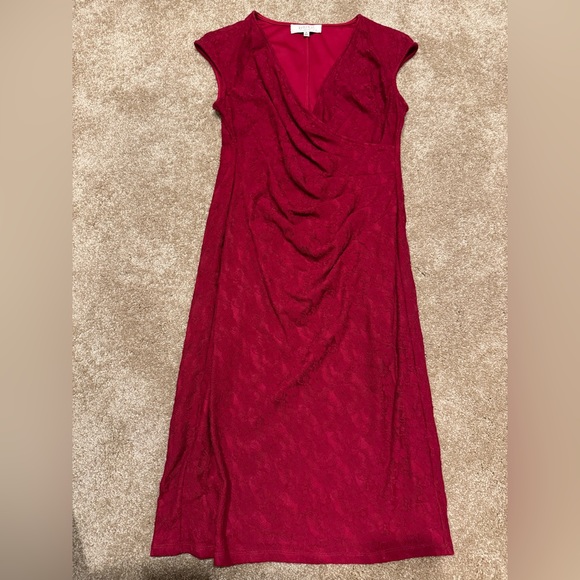 Kasper Red Lace Dress size 4 - Picture 1 of 7